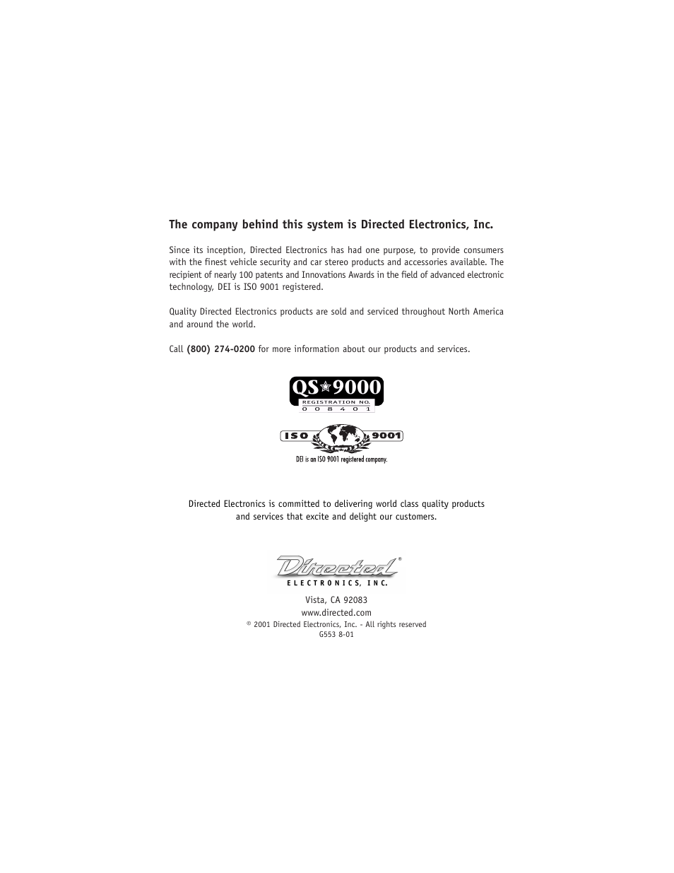 Directed Electronics 550ESP User Manual | Page 37 / 37