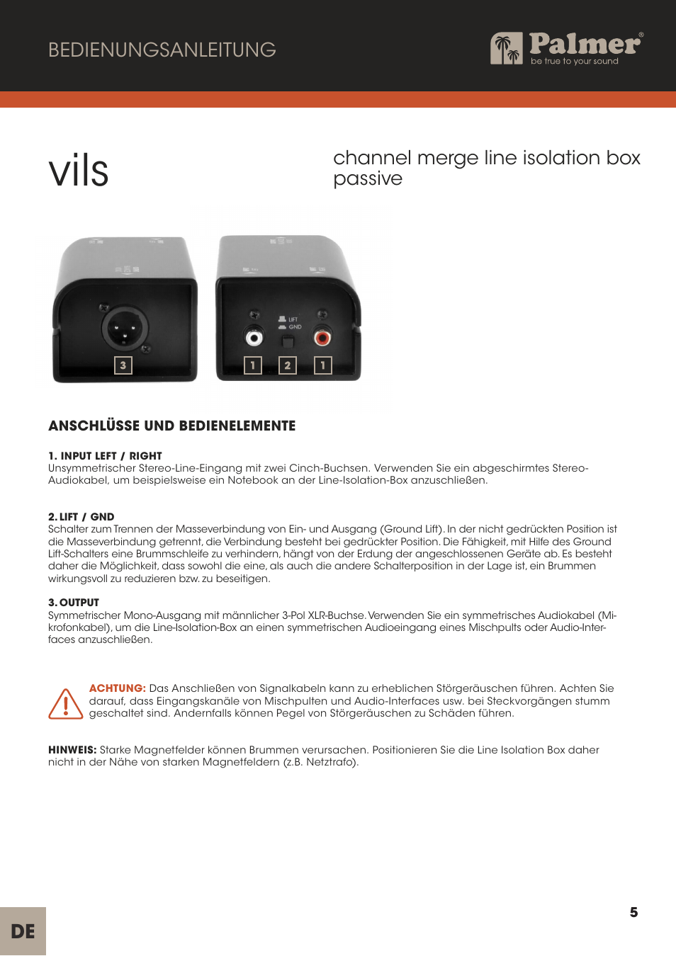 Vils | Palmer Channel Merge Line Isolation Box User Manual | Page 5 / 42