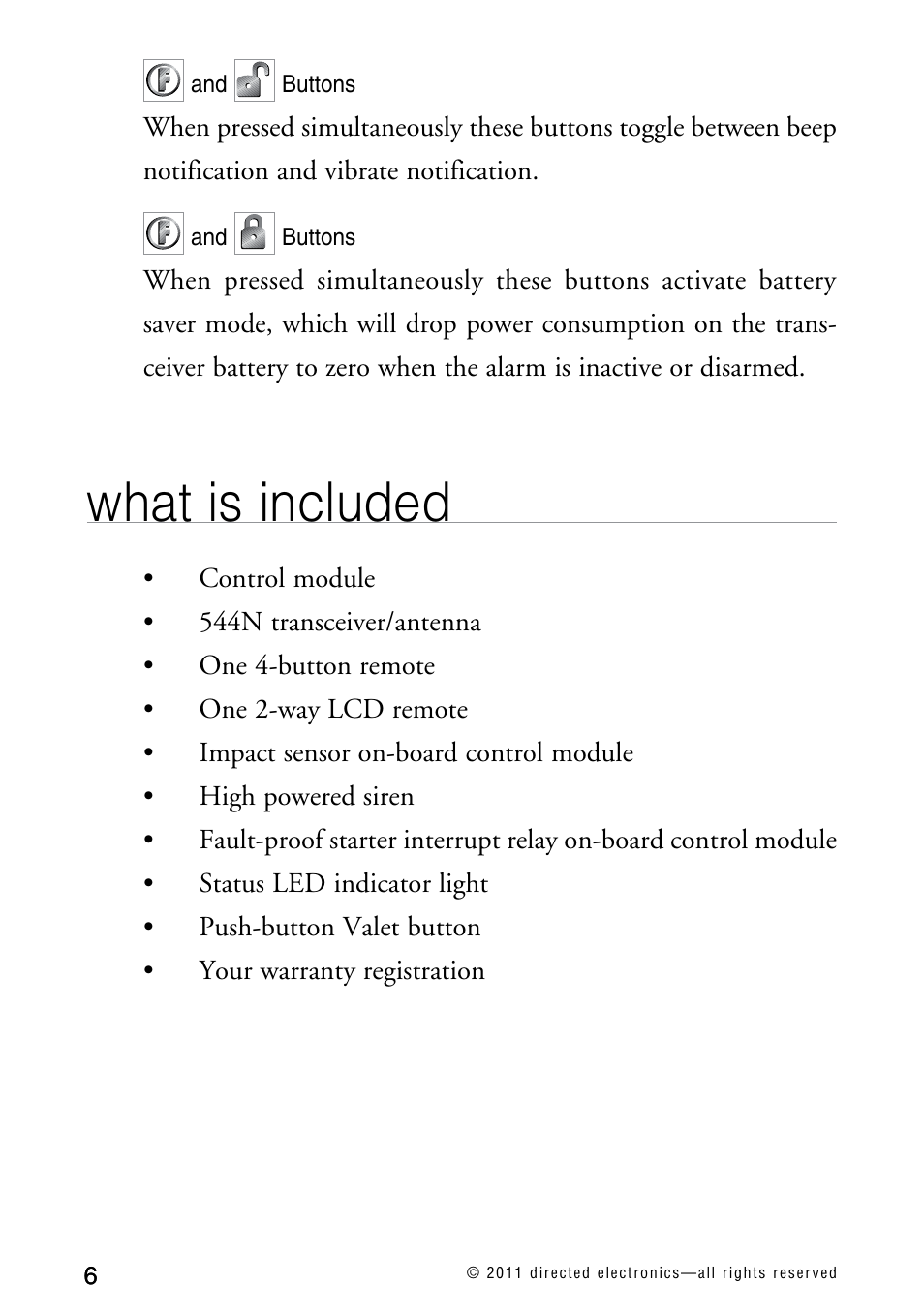 What is included | Directed Electronics AVITAL 3300L User Manual | Page 11 / 41