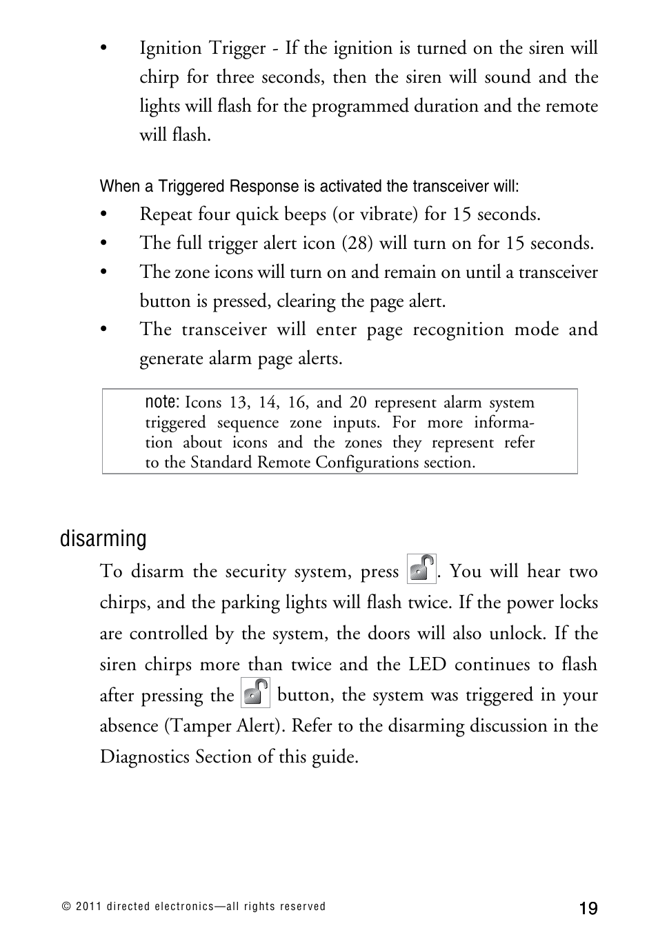 Disarming | Directed Electronics AVITAL 3300L User Manual | Page 24 / 41