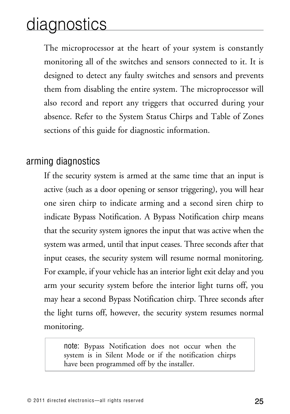 Diagnostics | Directed Electronics AVITAL 3300L User Manual | Page 30 / 41