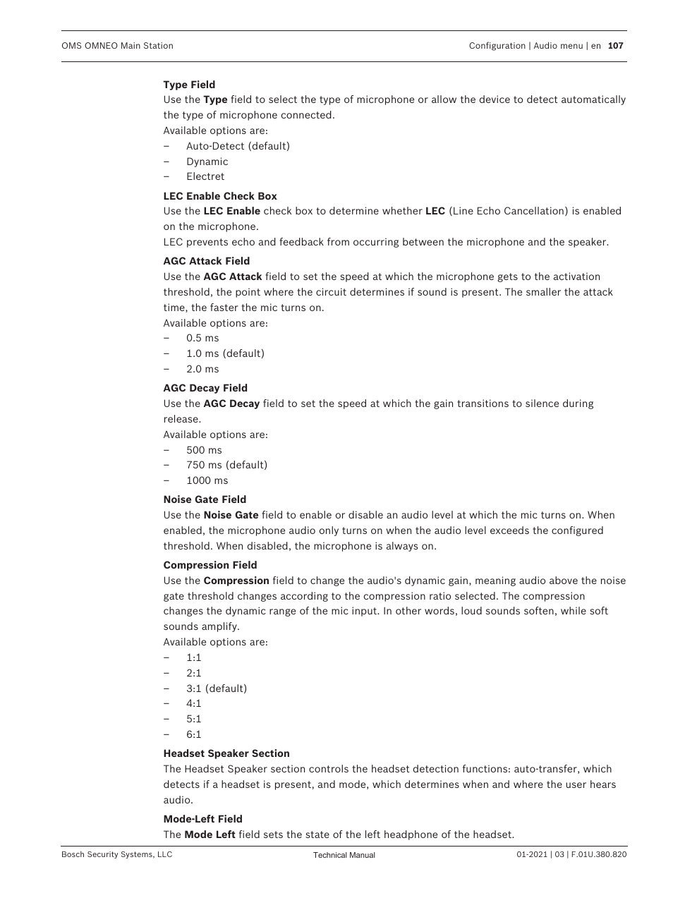 Telex RTS OMS OMNEO Main Station Advanced Digital Partyline Intercom Base (5-Pin Female) User Manual | Page 107 / 168
