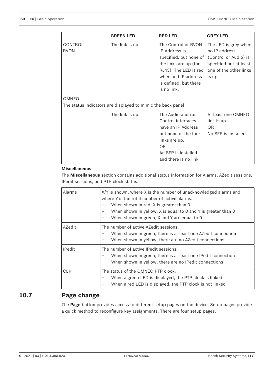 7 page change | Telex RTS OMS OMNEO Main Station Advanced Digital Partyline Intercom Base (5-Pin Female) User Manual | Page 60 / 168