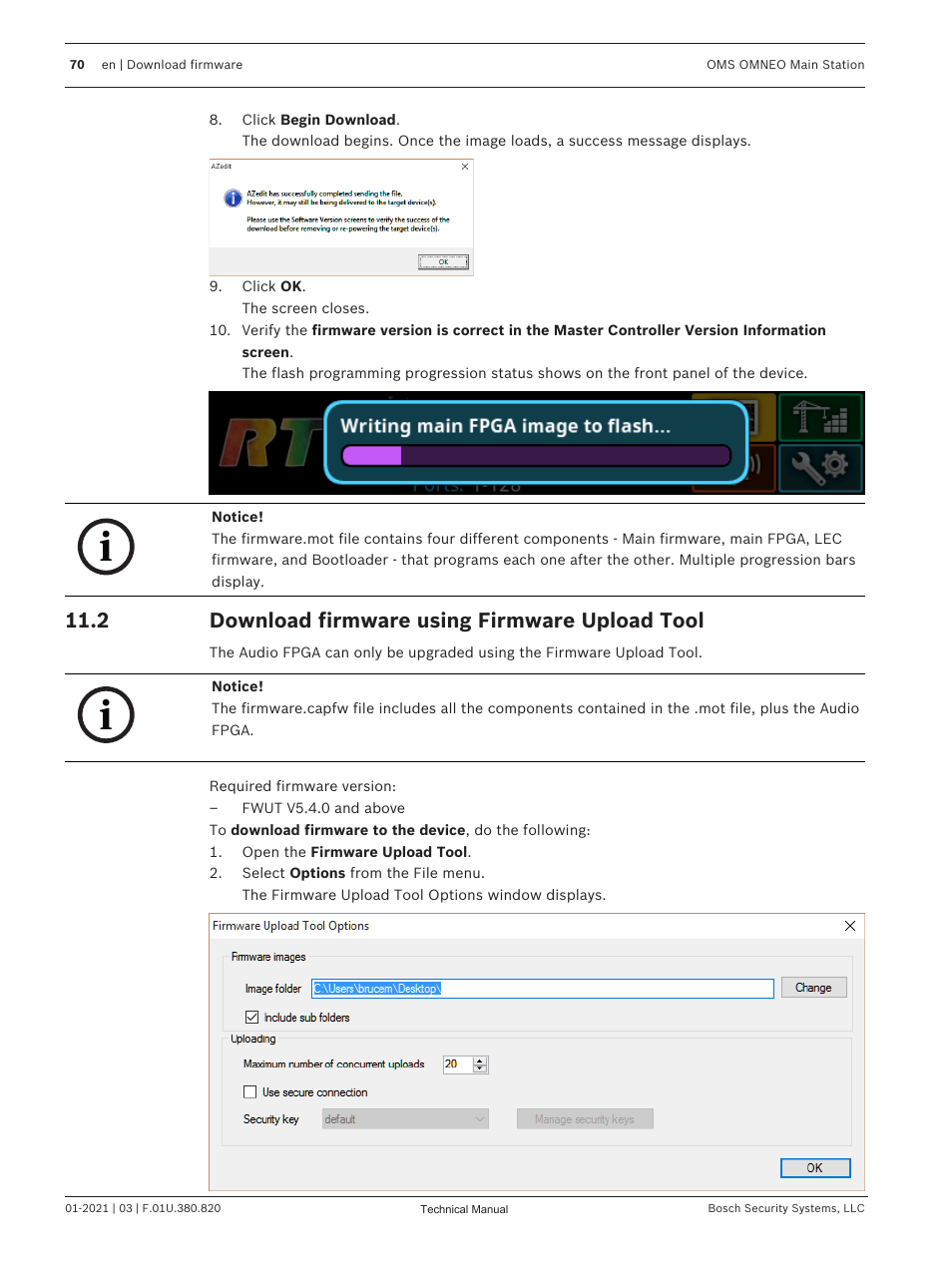 2 download firmware using firmware upload tool, Download firmware using firmware upload tool | Telex RTS OMS OMNEO Main Station Advanced Digital Partyline Intercom Base (5-Pin Female) User Manual | Page 70 / 168