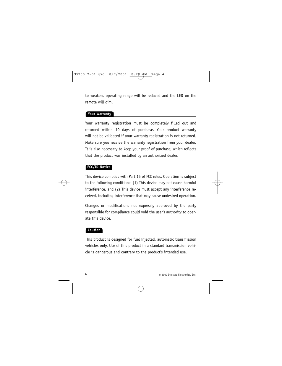 Directed Electronics Avital 3200 User Manual | Page 7 / 25