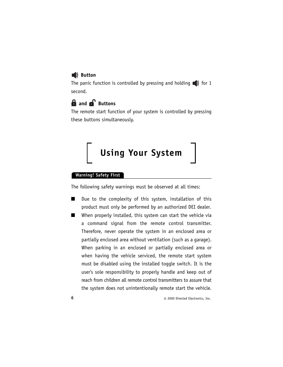 Using your system | Directed Electronics Avital 3200 User Manual | Page 9 / 25