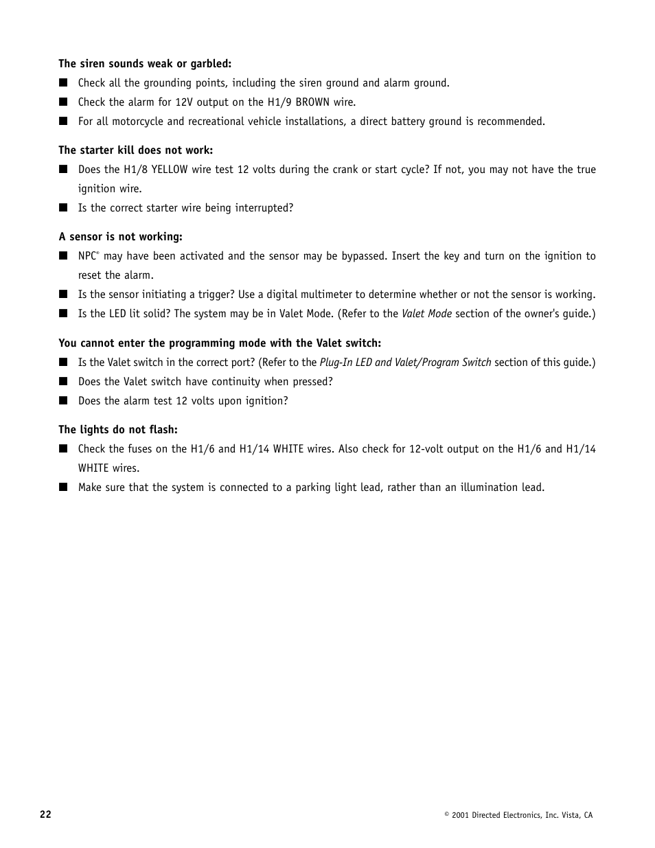 Directed Electronics MERLIN 2000 User Manual | Page 22 / 24