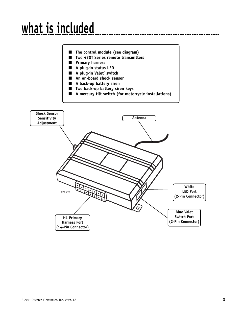 What is included | Directed Electronics MERLIN 2000 User Manual | Page 3 / 24