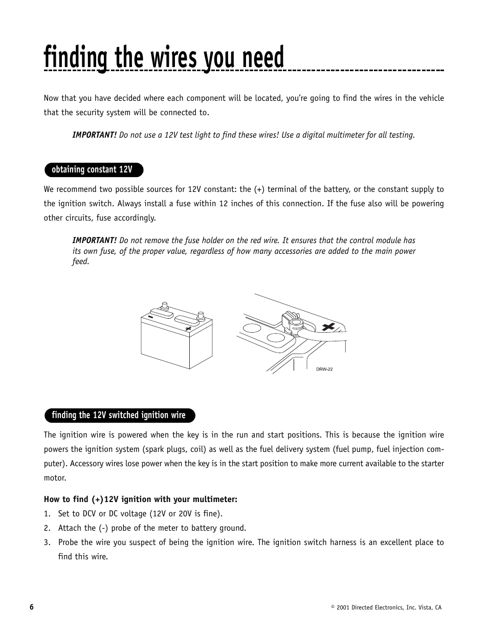 Finding the wires you need | Directed Electronics MERLIN 2000 User Manual | Page 6 / 24