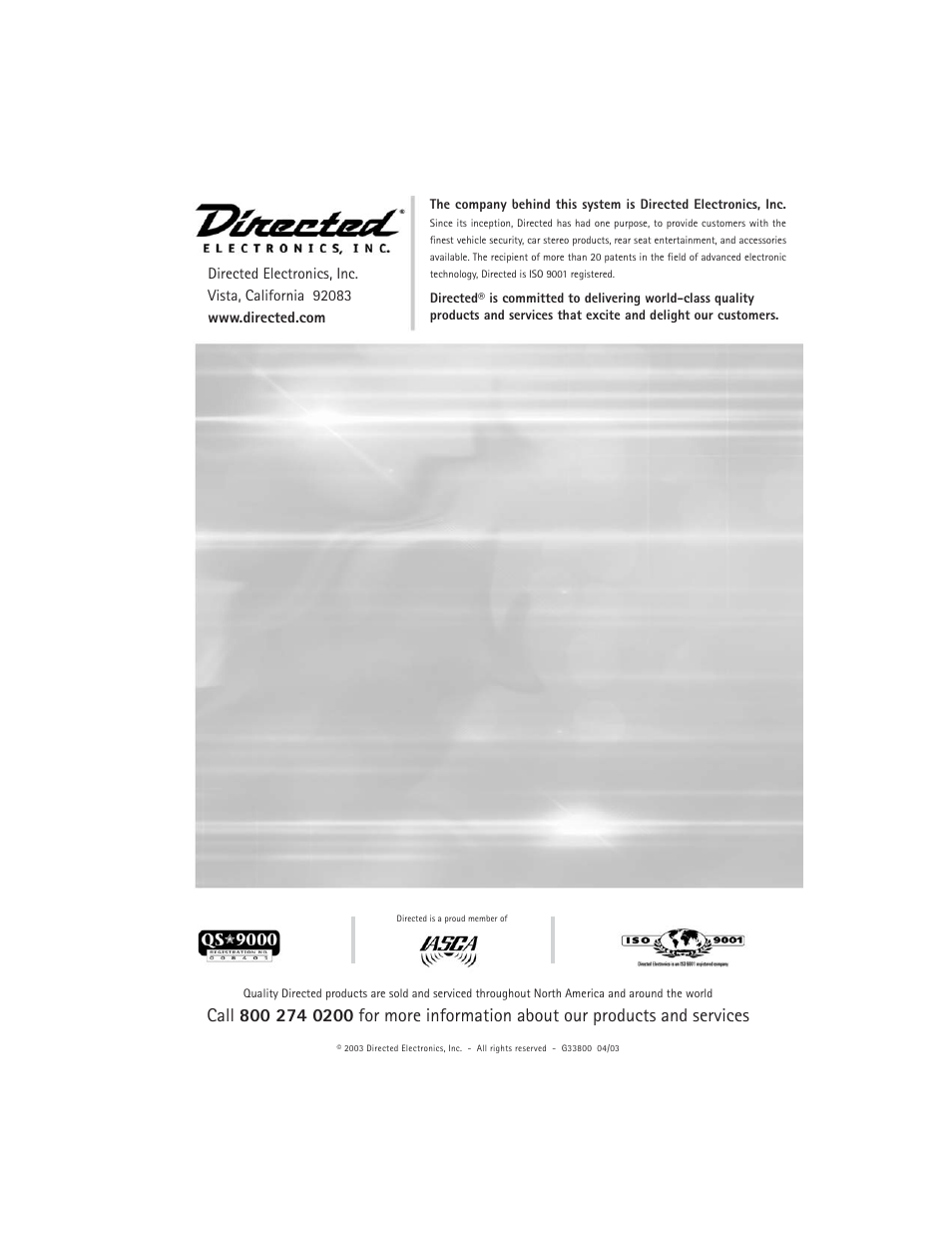 Directed Electronics S800 User Manual | Page 12 / 12