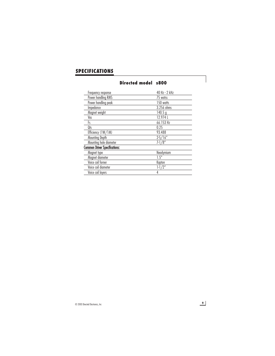 Directed Electronics S800 User Manual | Page 9 / 12