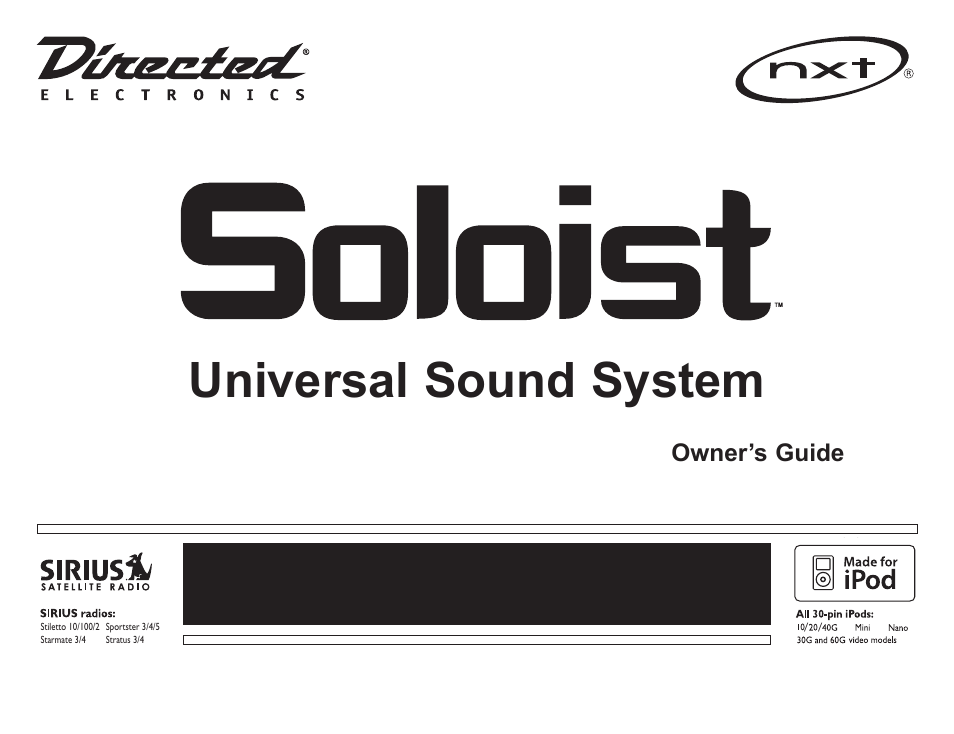 Directed Electronics Soloist Desktop Docking Station User Manual | 34 pages