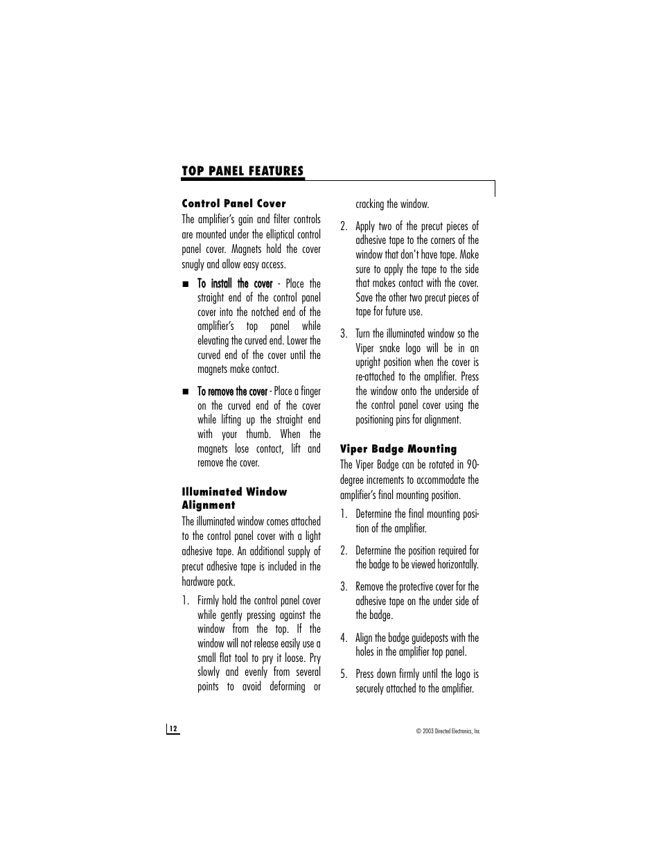 Directed Electronics 450.5 User Manual | Page 12 / 16