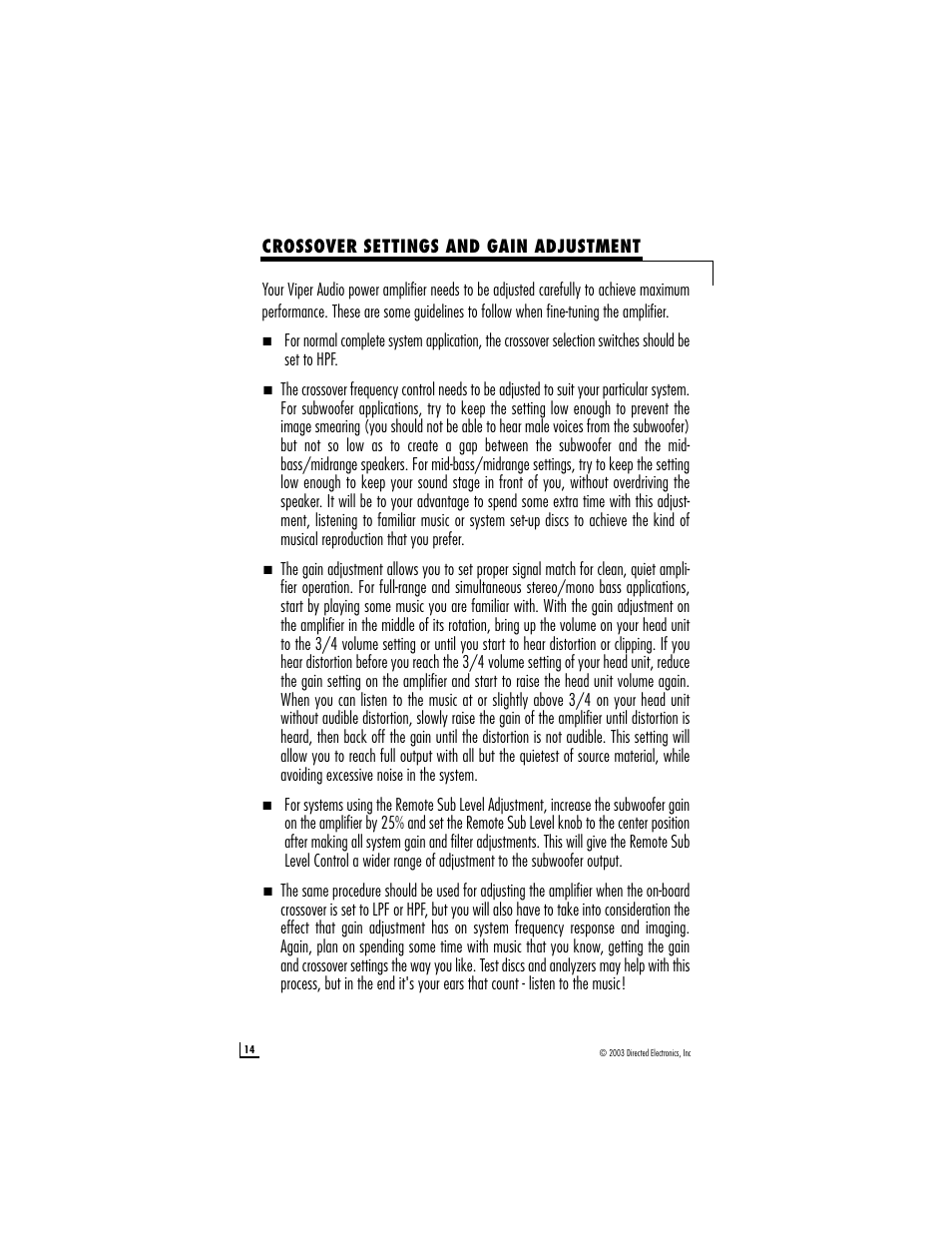 Directed Electronics 450.5 User Manual | Page 14 / 16