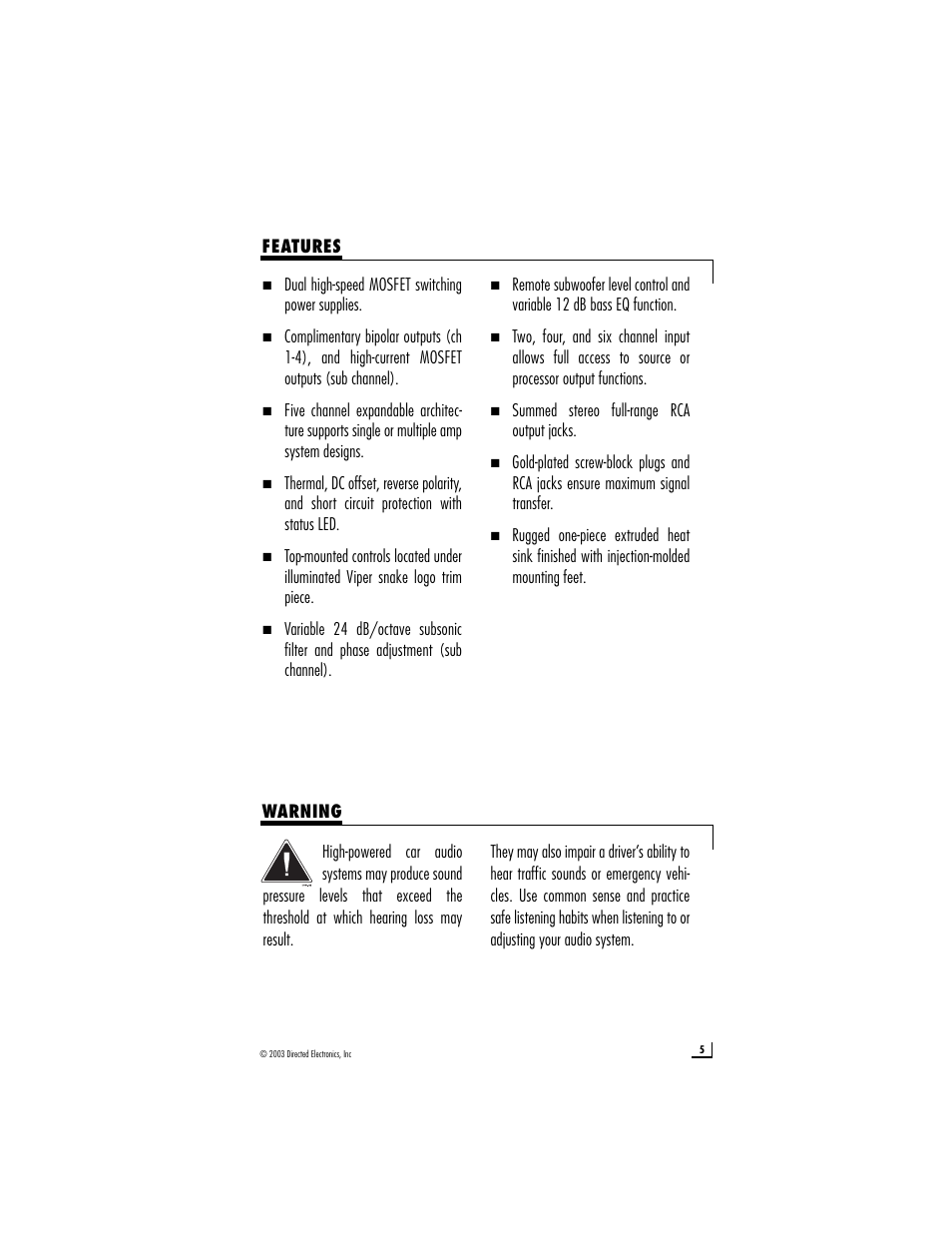 Directed Electronics 450.5 User Manual | Page 5 / 16