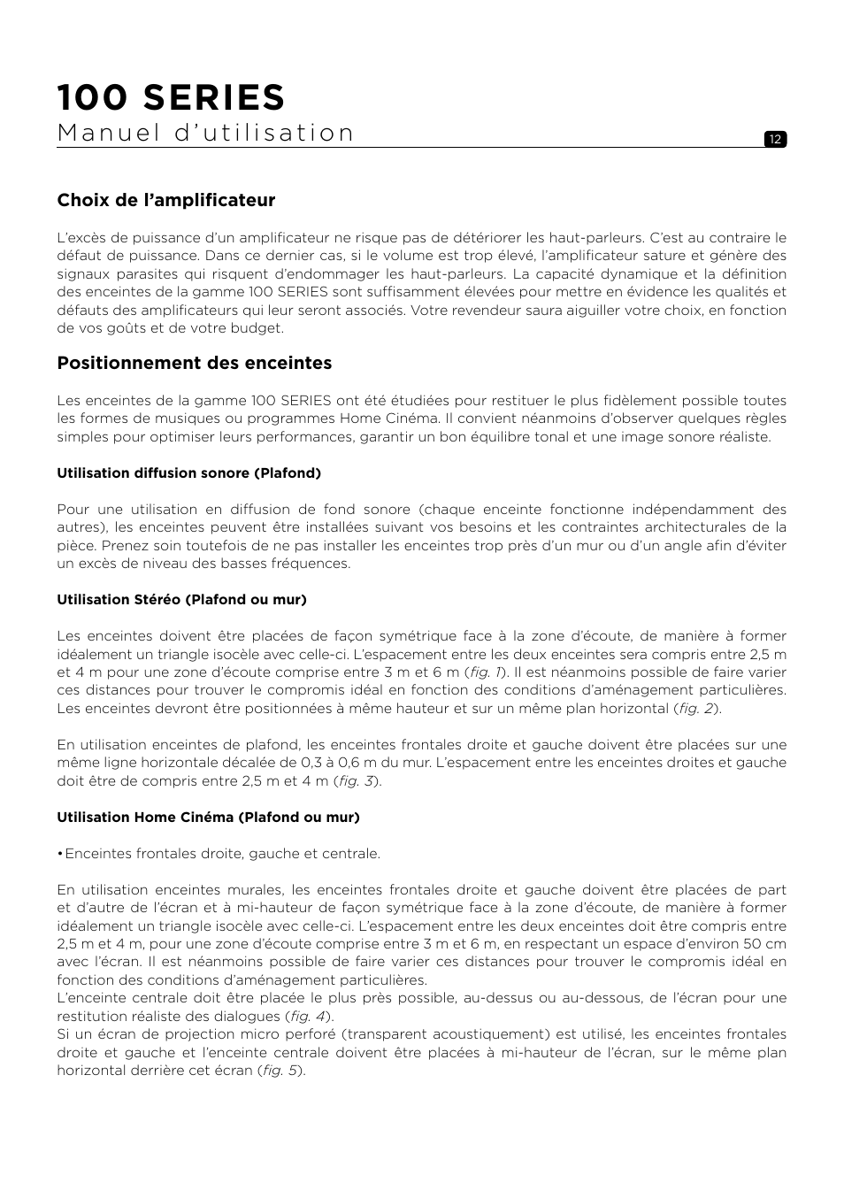 100 series | Focal 100 ICW6 6.5" 2-Way In-Wall / In-Ceiling Speaker (Single) User Manual | Page 12 / 74