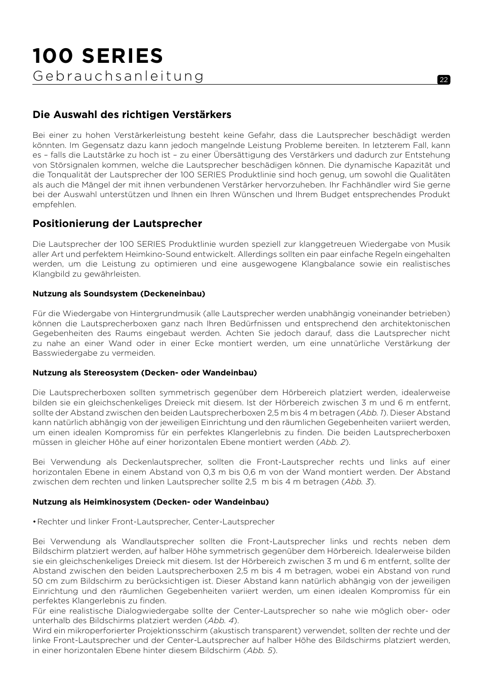 100 series | Focal 100 ICW6 6.5" 2-Way In-Wall / In-Ceiling Speaker (Single) User Manual | Page 22 / 74