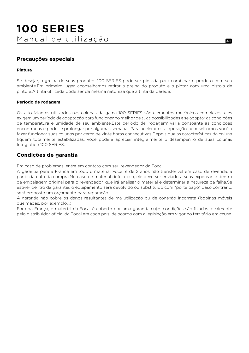 100 series | Focal 100 ICW6 6.5" 2-Way In-Wall / In-Ceiling Speaker (Single) User Manual | Page 40 / 74