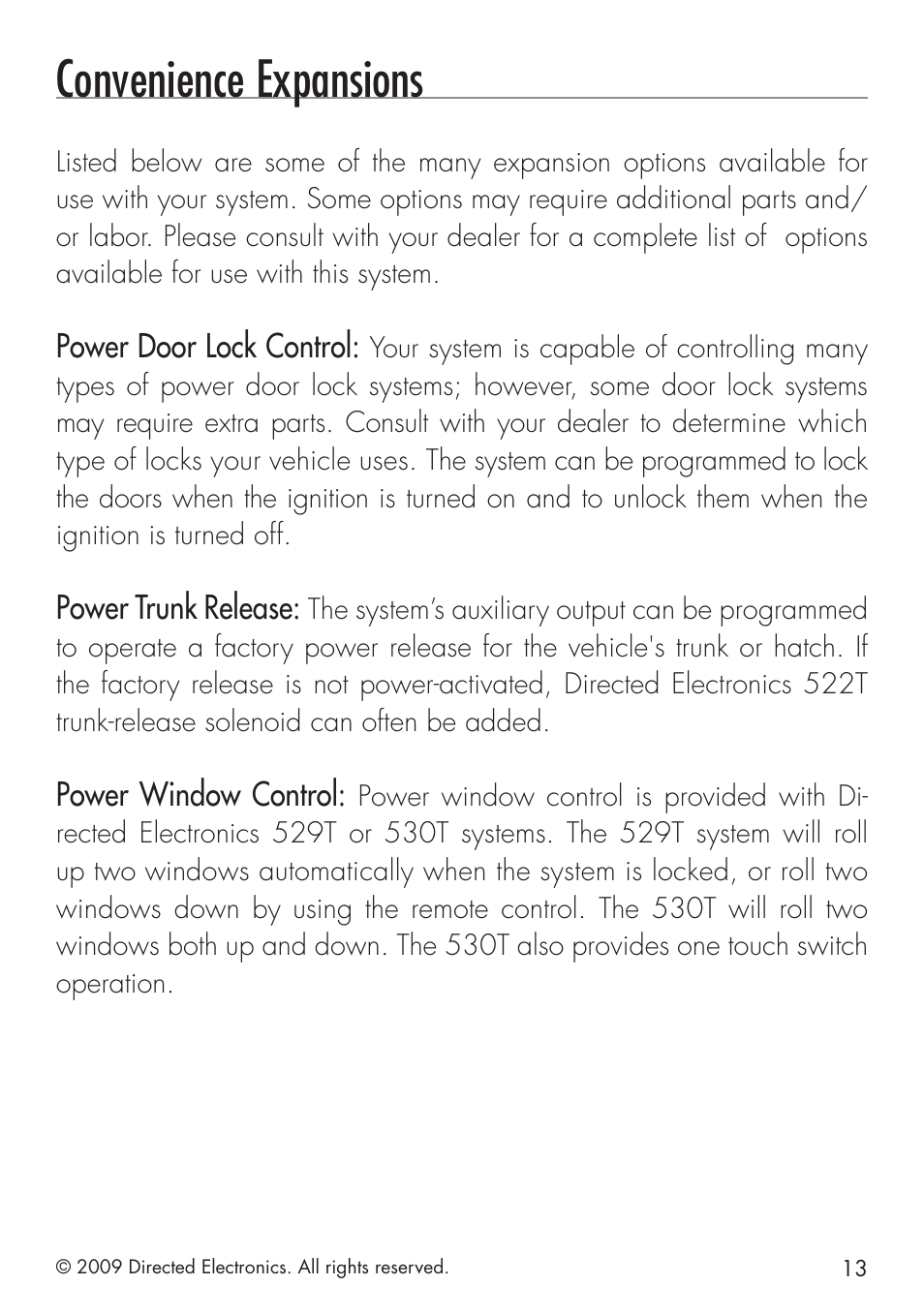 Convenience expansions | Directed Electronics VIPER 4103XV User Manual | Page 19 / 28