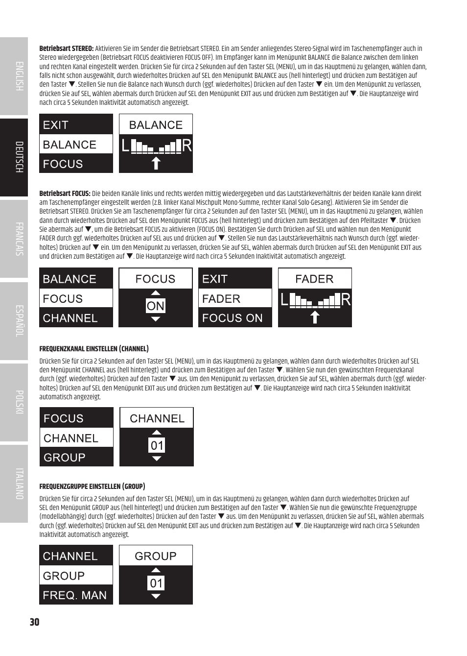 LD Systems U504.7 IEM Wireless Stereo In-Ear Monitoring System (470 to 490 MHz) User Manual | Page 30 / 108