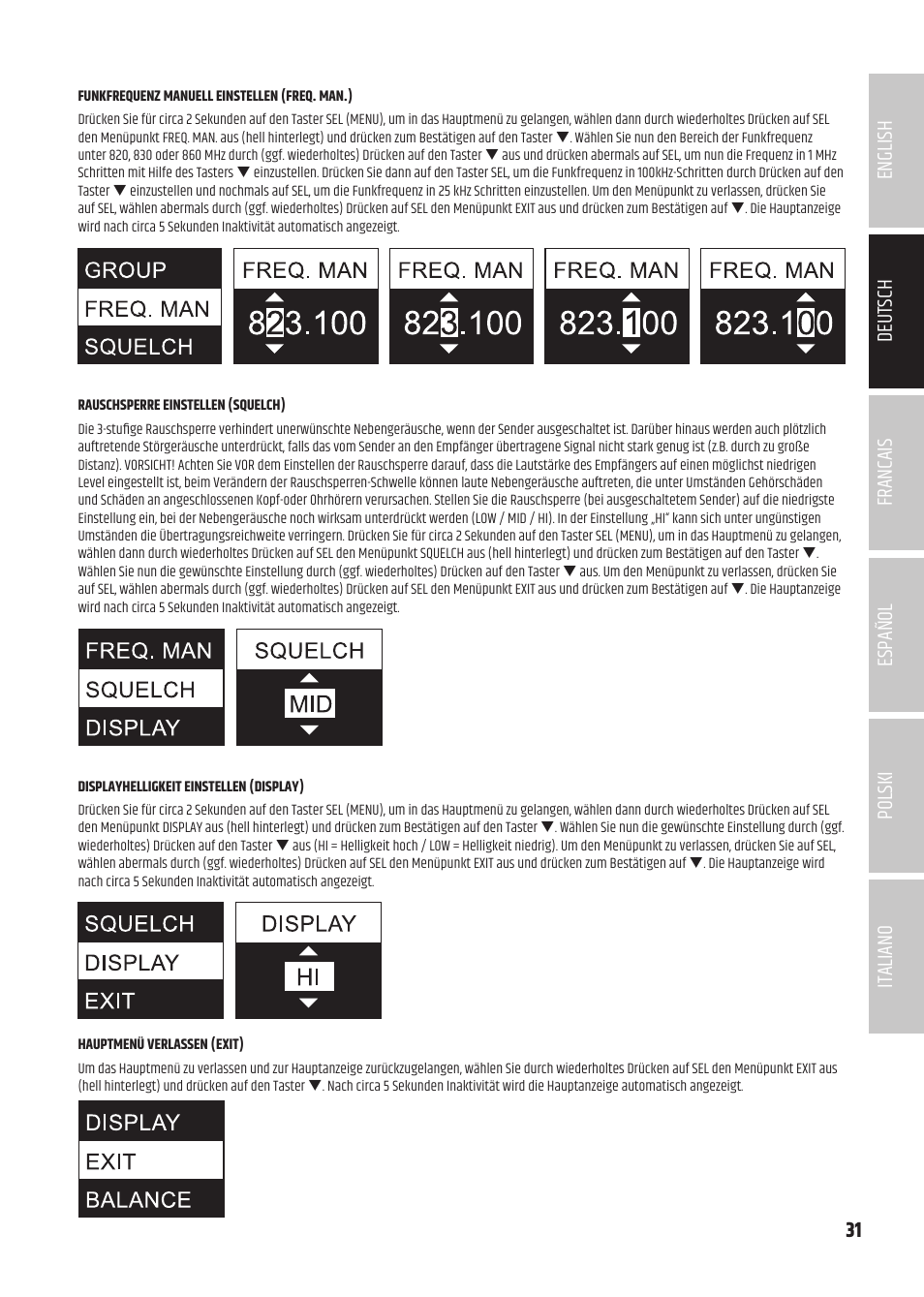 LD Systems U504.7 IEM Wireless Stereo In-Ear Monitoring System (470 to 490 MHz) User Manual | Page 31 / 108