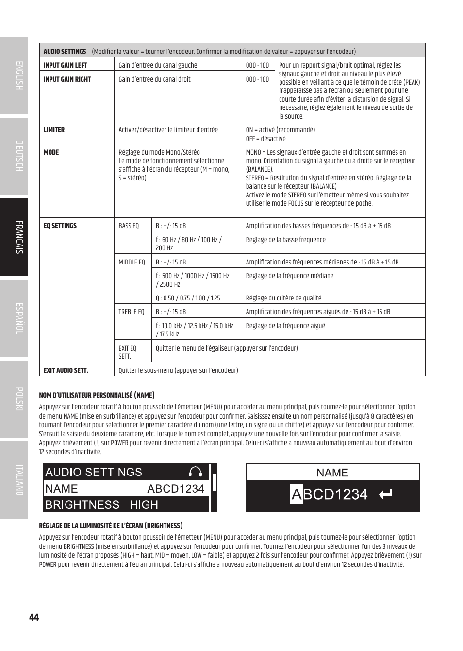 LD Systems U504.7 IEM Wireless Stereo In-Ear Monitoring System (470 to 490 MHz) User Manual | Page 44 / 108