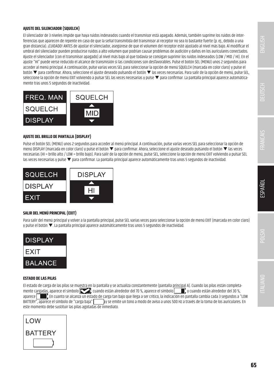 LD Systems U504.7 IEM Wireless Stereo In-Ear Monitoring System (470 to 490 MHz) User Manual | Page 65 / 108