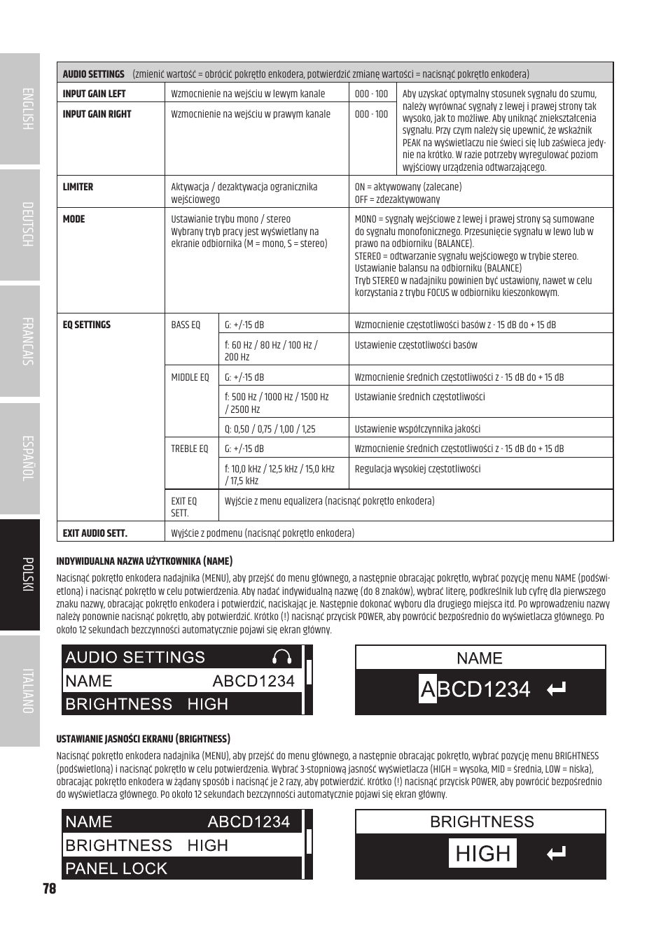 LD Systems U504.7 IEM Wireless Stereo In-Ear Monitoring System (470 to 490 MHz) User Manual | Page 78 / 108