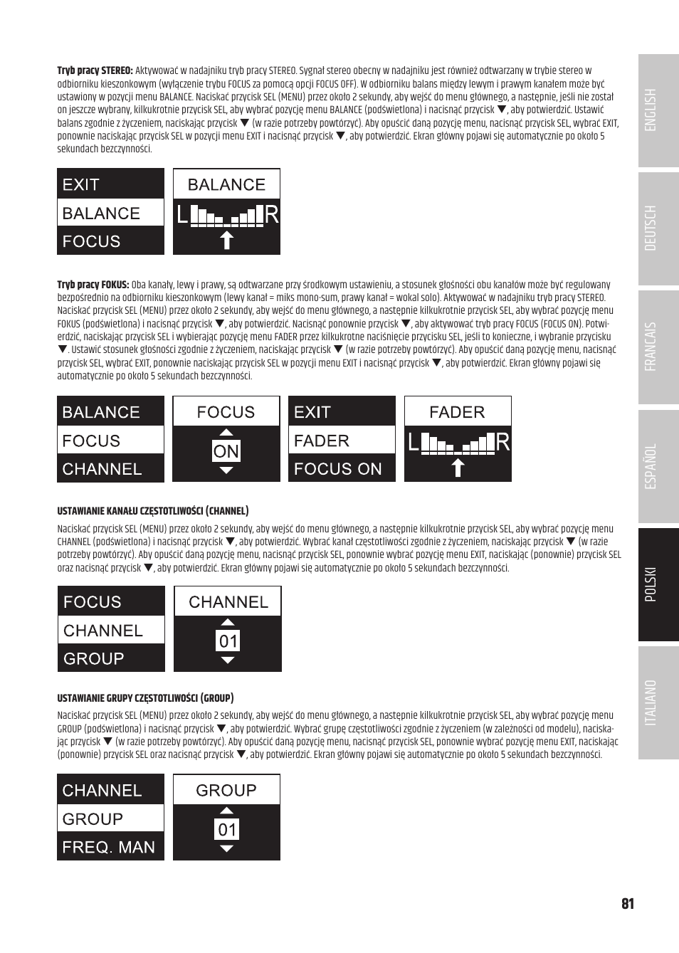 LD Systems U504.7 IEM Wireless Stereo In-Ear Monitoring System (470 to 490 MHz) User Manual | Page 81 / 108