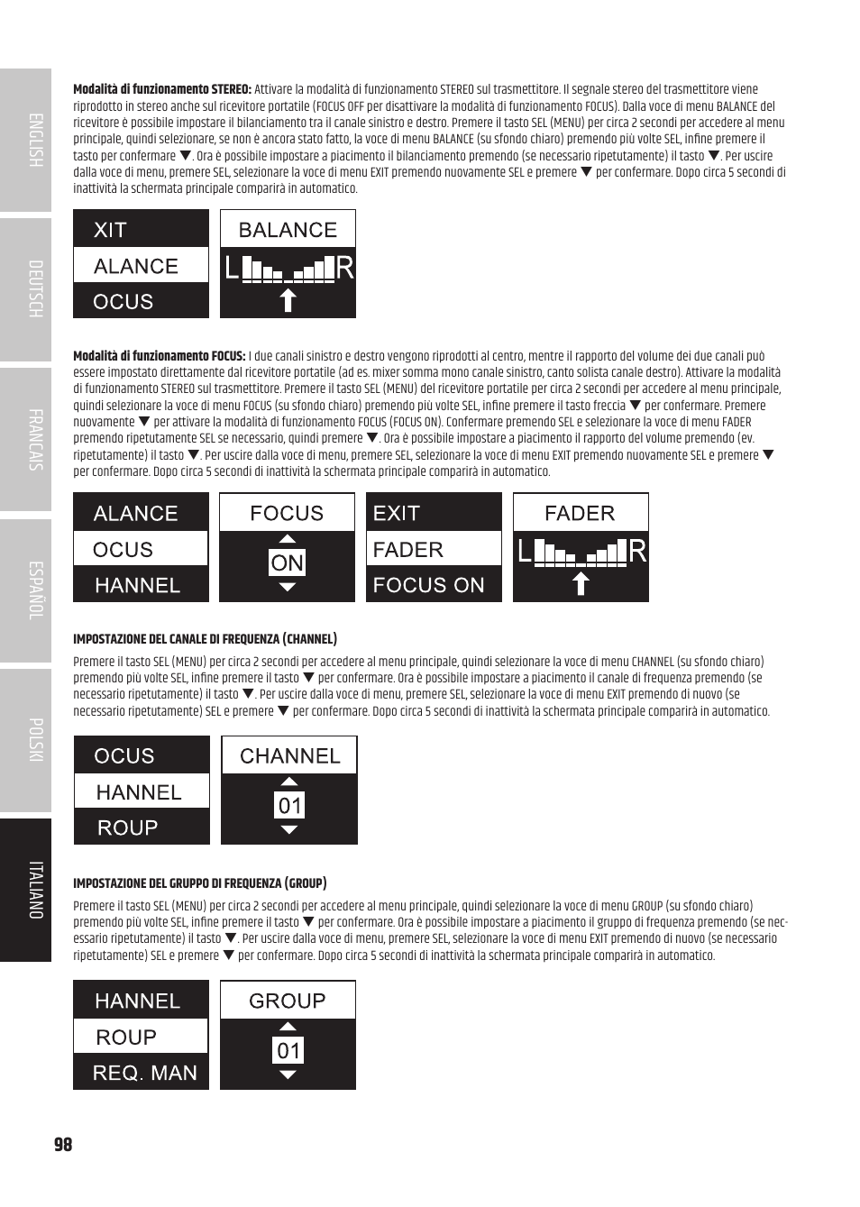 LD Systems U504.7 IEM Wireless Stereo In-Ear Monitoring System (470 to 490 MHz) User Manual | Page 98 / 108