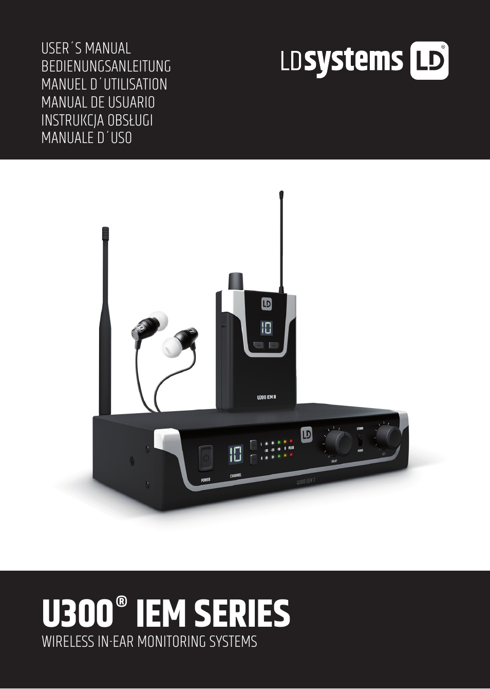 LD Systems U305.1 IEM Wireless In-Ear Monitoring System with Earphones (514 to 542 MHz) User Manual | 56 pages