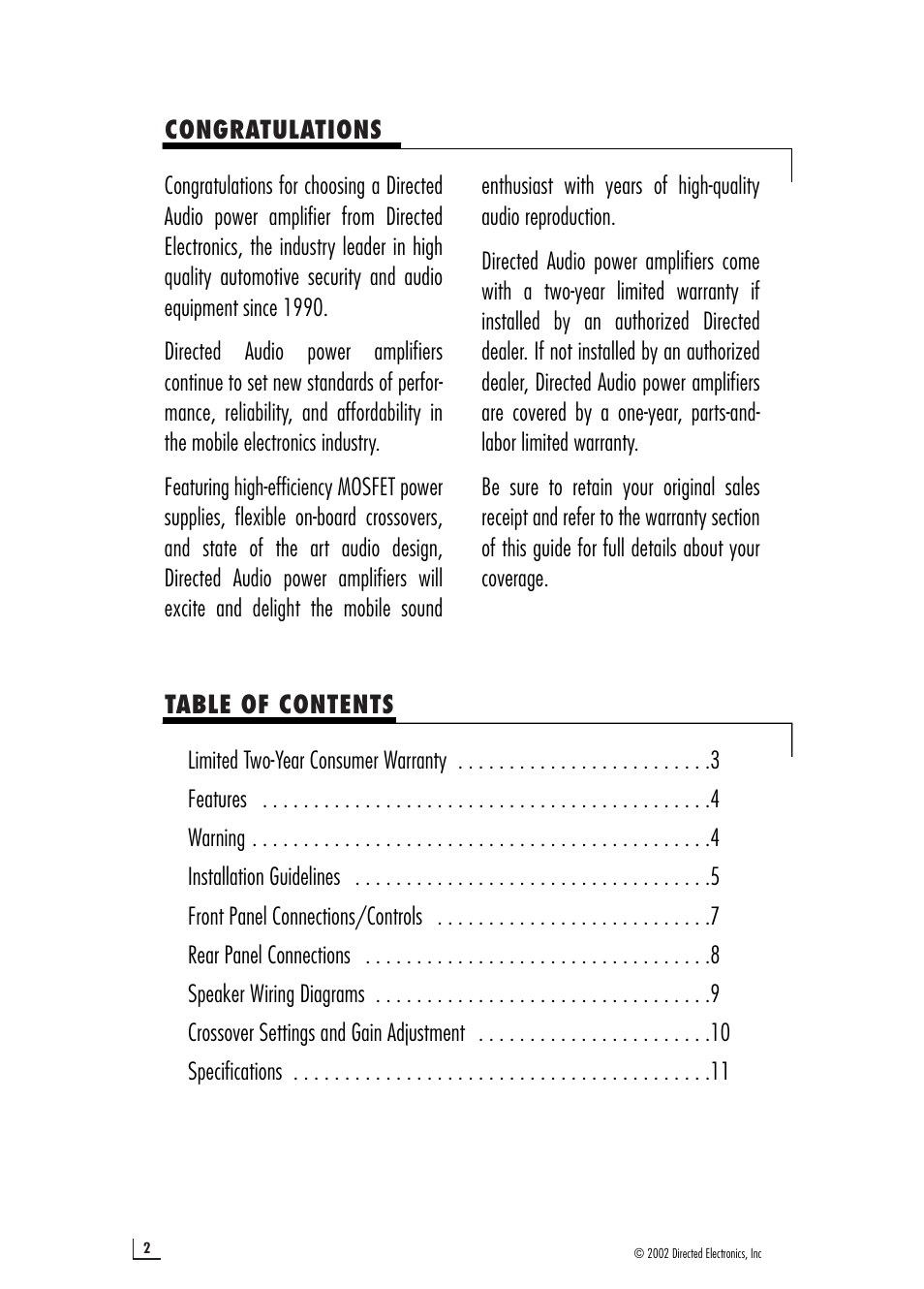 Directed Electronics 250d User Manual | Page 2 / 12