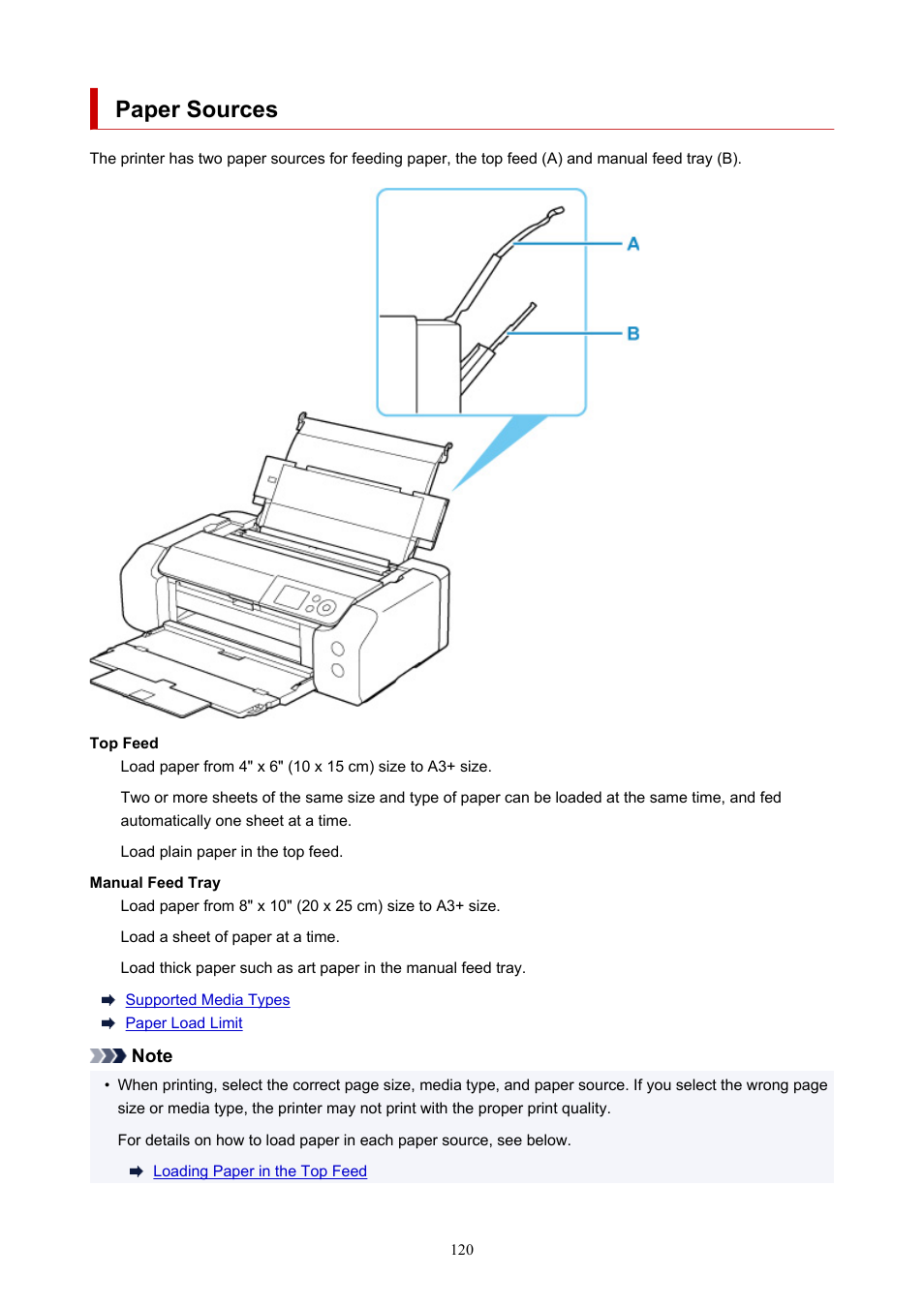 Paper sources | Canon imagePROGRAF PRO-300 13" Photographic Inkjet Printer User Manual | Page 120 / 650