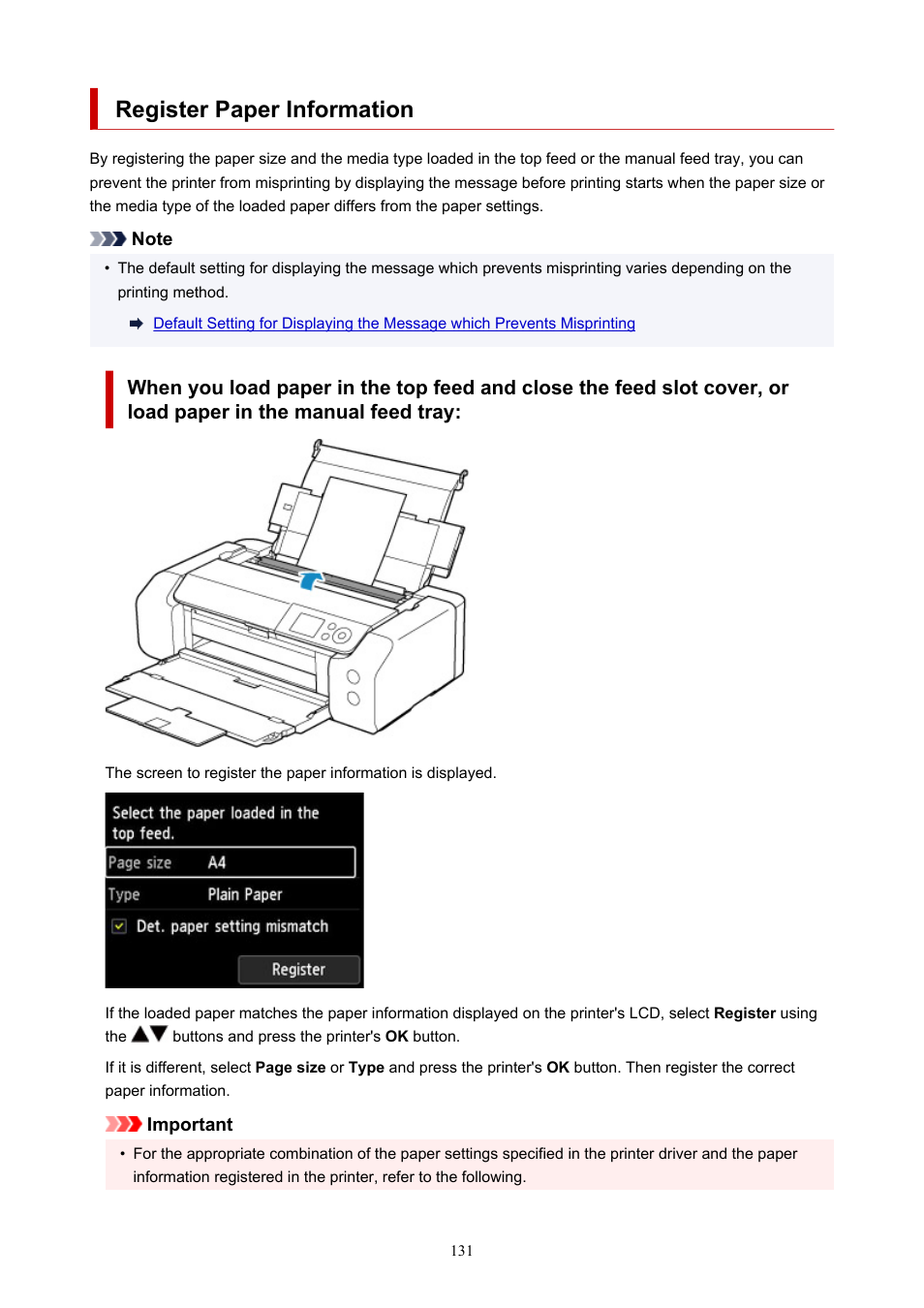 Register paper information | Canon imagePROGRAF PRO-300 13" Photographic Inkjet Printer User Manual | Page 131 / 650