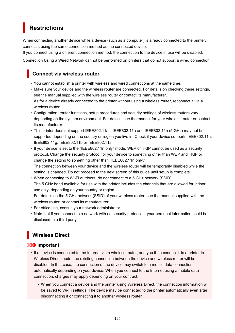 Restrictions | Canon imagePROGRAF PRO-300 13" Photographic Inkjet Printer User Manual | Page 156 / 650