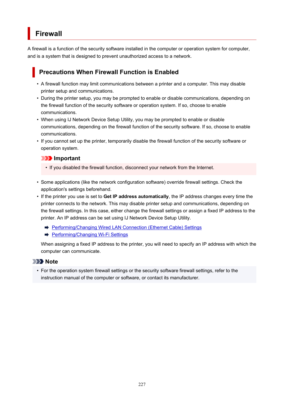 Firewall | Canon imagePROGRAF PRO-300 13" Photographic Inkjet Printer User Manual | Page 227 / 650