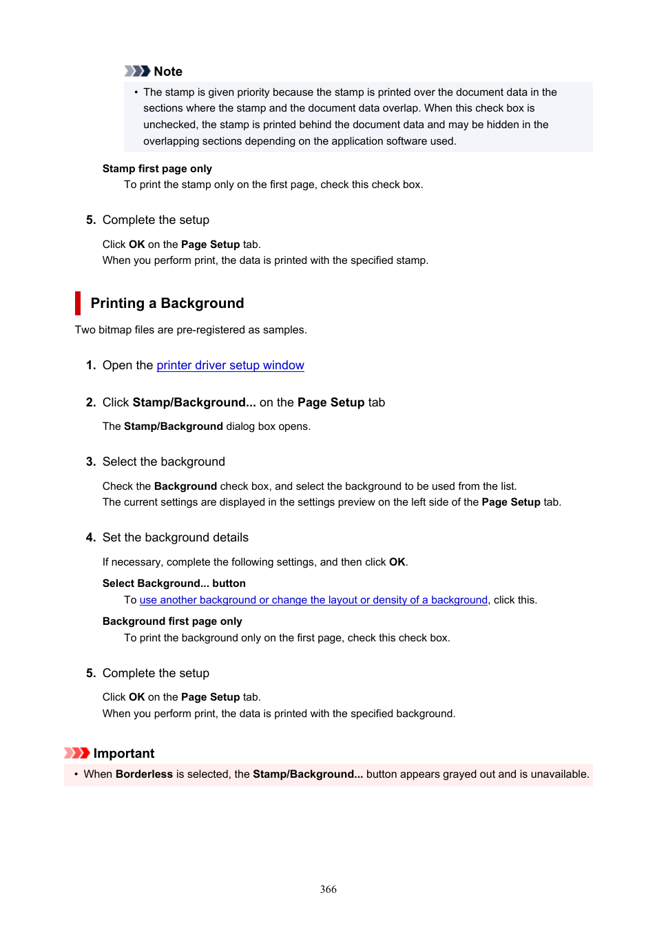 Printing a background | Canon imagePROGRAF PRO-300 13" Photographic Inkjet Printer User Manual | Page 366 / 650