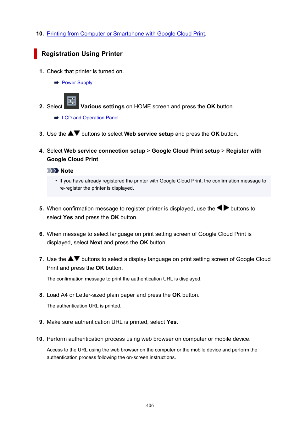 Registration using printer | Canon imagePROGRAF PRO-300 13" Photographic Inkjet Printer User Manual | Page 406 / 650