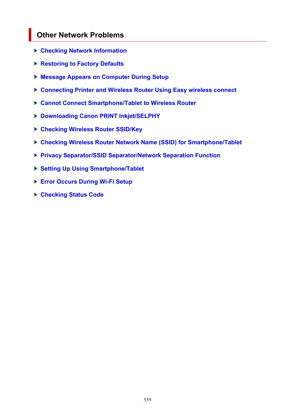 Other network problems | Canon imagePROGRAF PRO-300 13" Photographic Inkjet Printer User Manual | Page 539 / 650