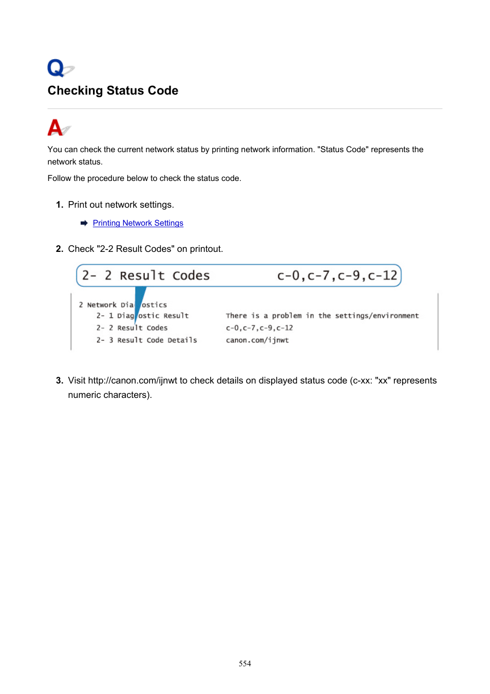 Checking status code | Canon imagePROGRAF PRO-300 13" Photographic Inkjet Printer User Manual | Page 554 / 650