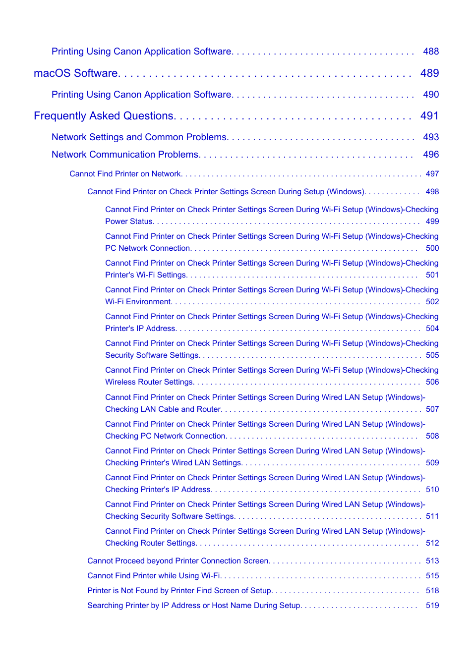 Macos software, Frequently asked questions | Canon imagePROGRAF PRO-300 13" Photographic Inkjet Printer User Manual | Page 9 / 650