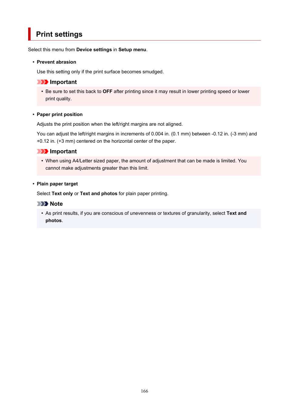 Print settings | Canon MAXIFY GX5020 Wireless MegaTank Inkjet Color Printer User Manual | Page 166 / 325