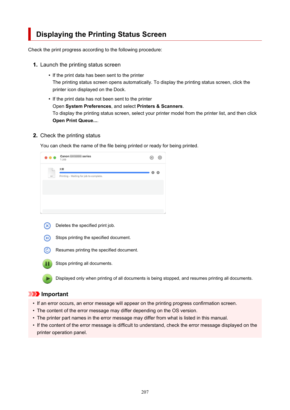 Displaying the printing status screen | Canon MAXIFY GX5020 Wireless MegaTank Inkjet Color Printer User Manual | Page 207 / 325