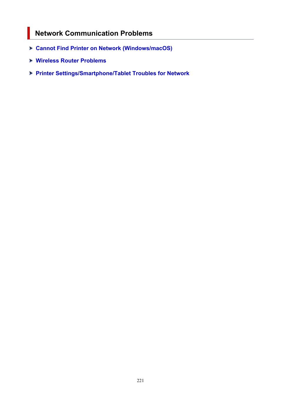 Network communication problems | Canon MAXIFY GX5020 Wireless MegaTank Inkjet Color Printer User Manual | Page 221 / 325