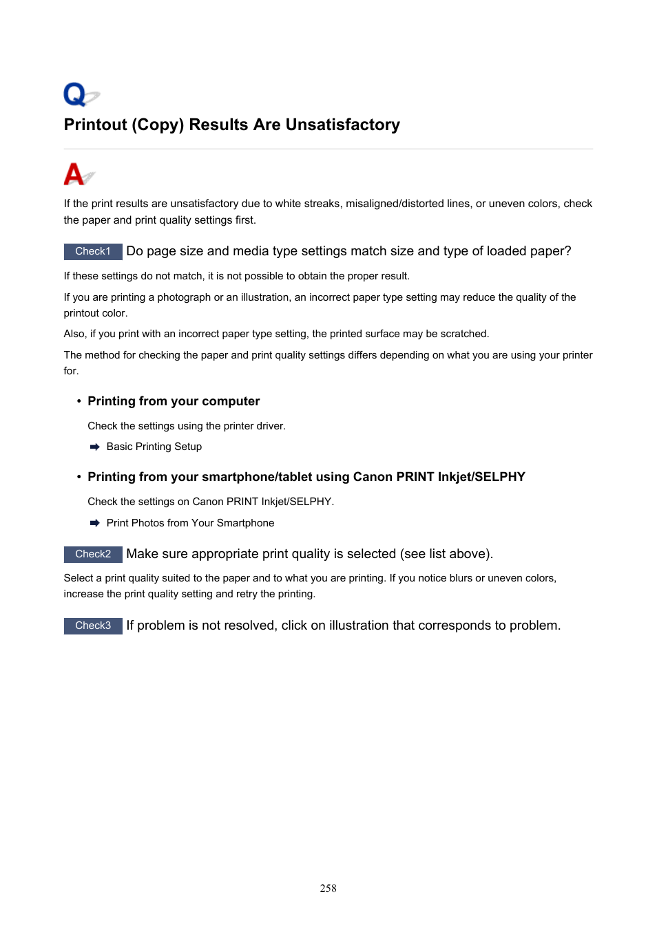 Printout (copy) results are unsatisfactory | Canon MAXIFY GX5020 Wireless MegaTank Inkjet Color Printer User Manual | Page 258 / 325