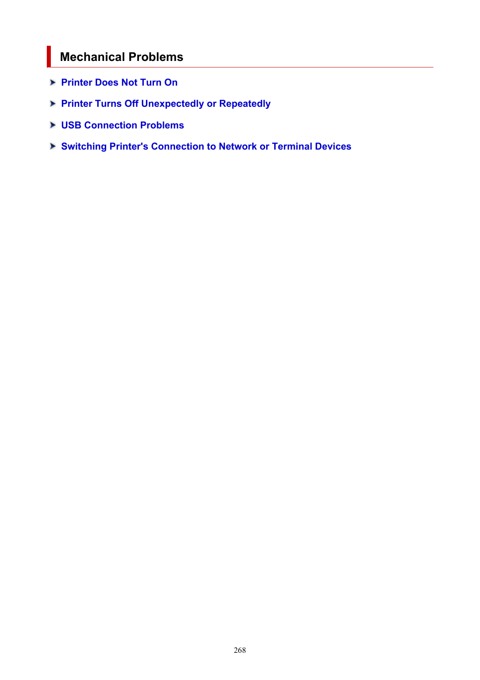Mechanical problems | Canon MAXIFY GX5020 Wireless MegaTank Inkjet Color Printer User Manual | Page 268 / 325