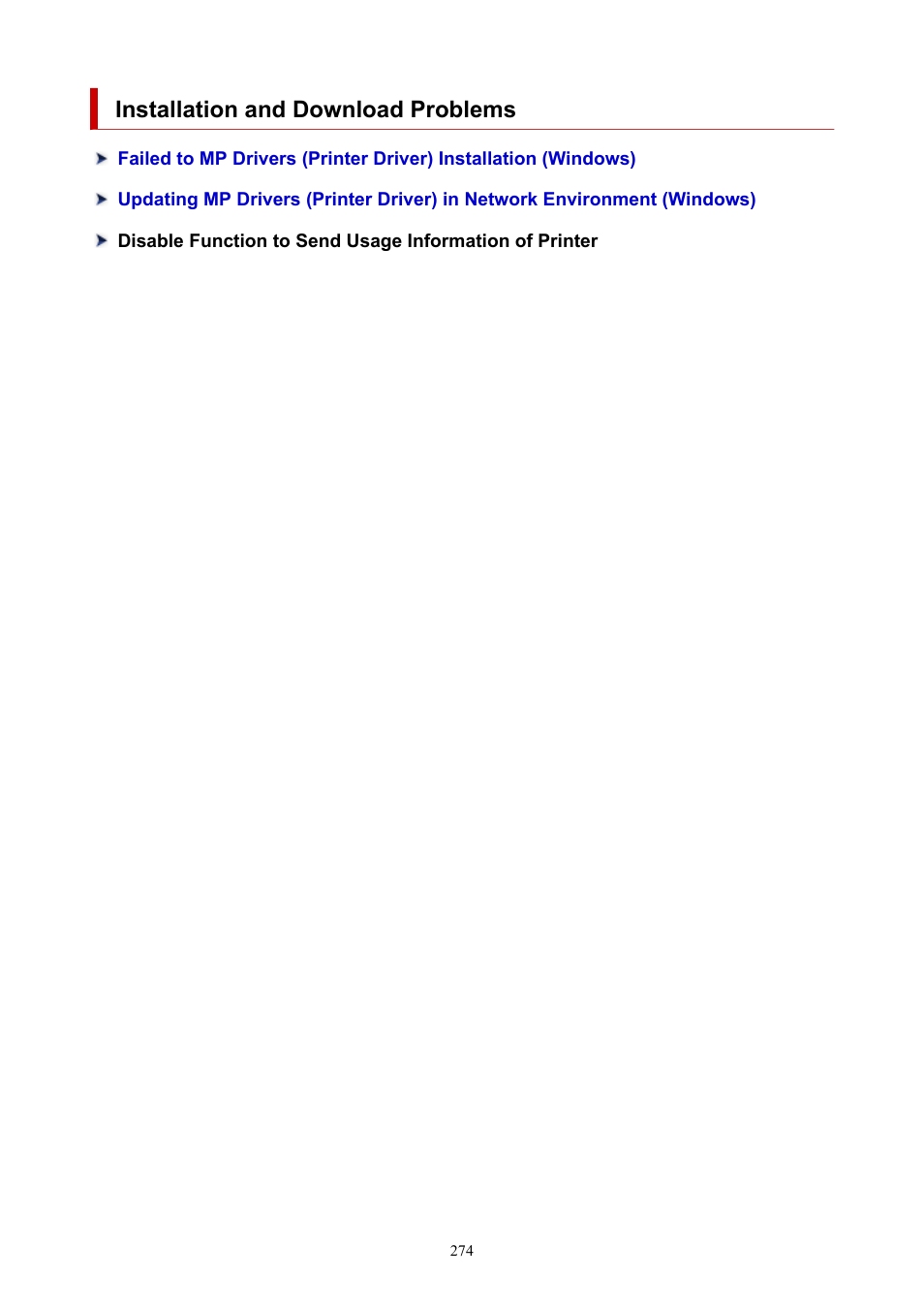 Installation and download problems | Canon MAXIFY GX5020 Wireless MegaTank Inkjet Color Printer User Manual | Page 274 / 325