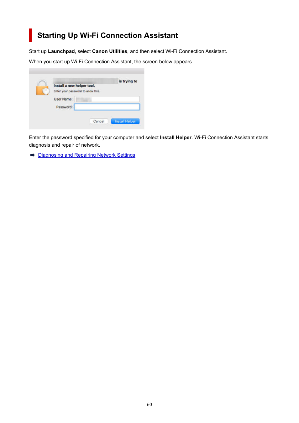 Starting up wi-fi connection assistant | Canon MAXIFY GX5020 Wireless MegaTank Inkjet Color Printer User Manual | Page 60 / 325