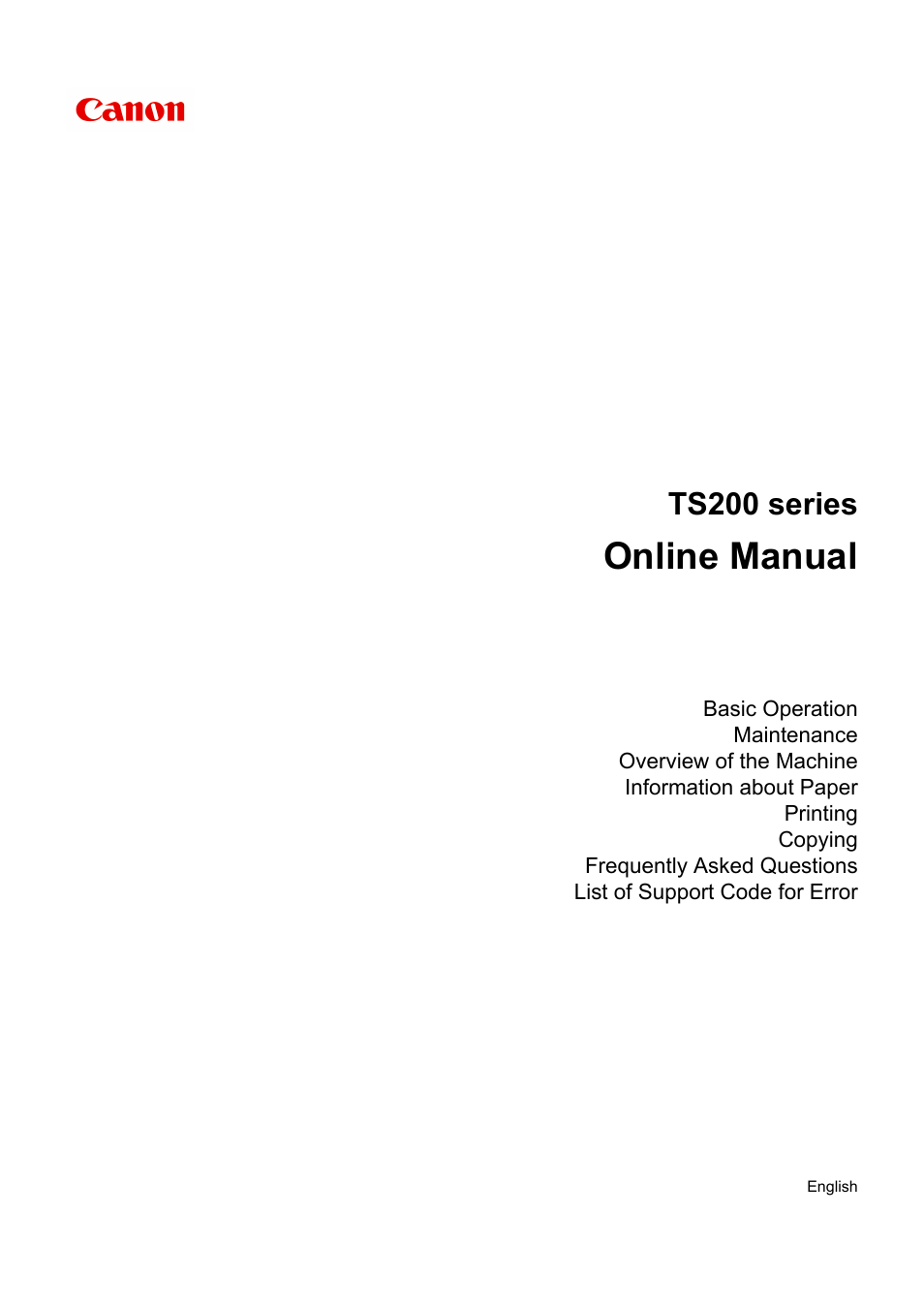 Canon PIXMA TS202 Inkjet Printer User Manual | 245 pages