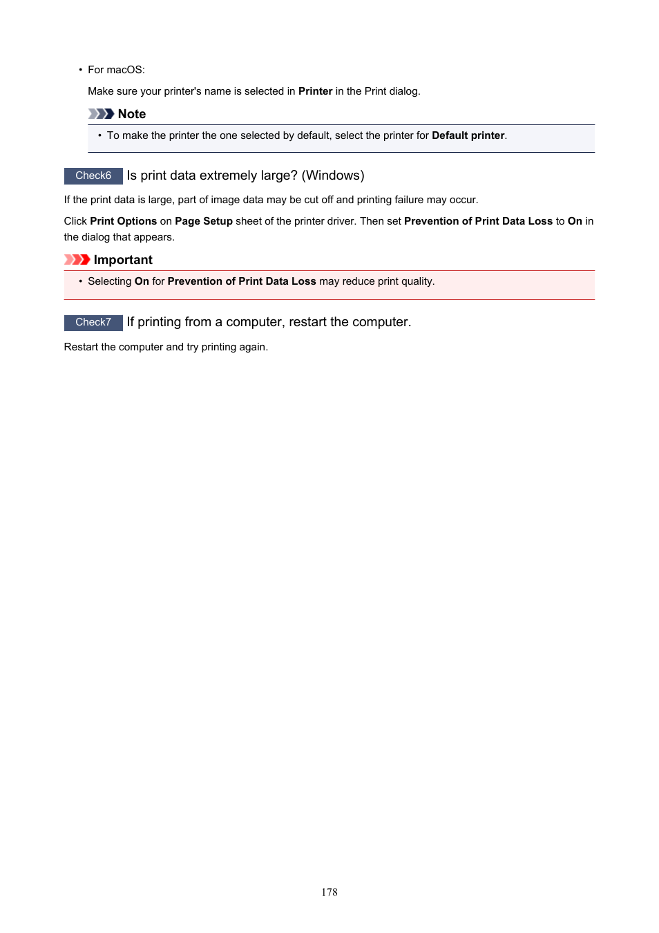 Is print data extremely large? (windows), If printing from a computer, restart the computer | Canon PIXMA TS202 Inkjet Printer User Manual | Page 178 / 245